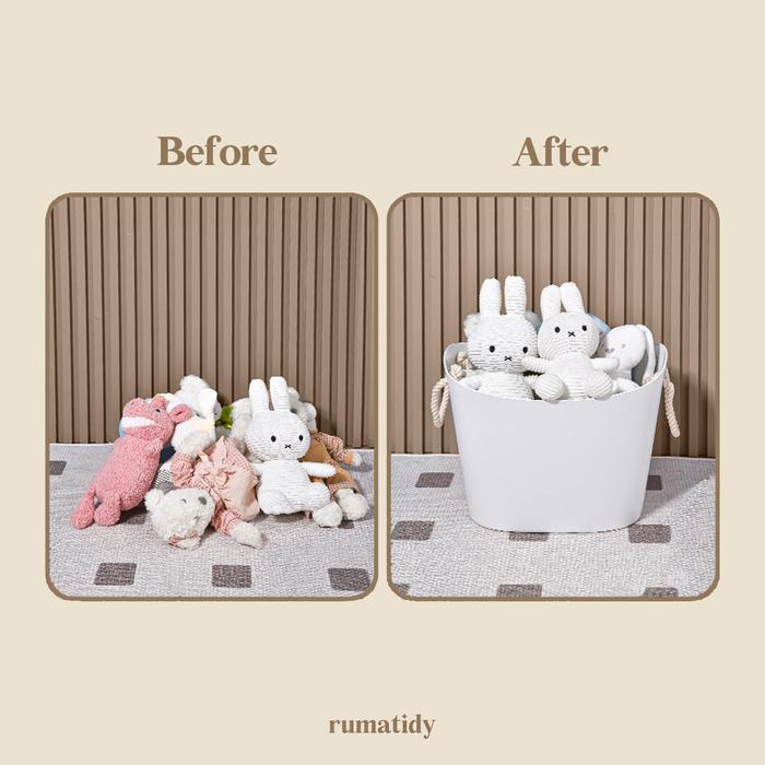 SUNO Ember Baskom Putih Estetik Nordic Style Mewah Multifungsi Peralatan Kamar Mandi Toilet