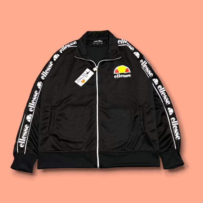 Ellesse Tapped Jacket Tracktop - Jacket Tracktop Casual Pria wanita (unisex) Ellesse Tapped Hitam