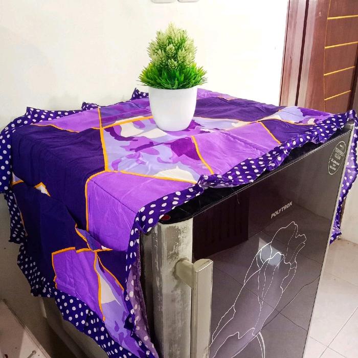 COVER TUTUP KULKAS PENUTUP KULKAS KAIN KATUN TAPLAK KULKAS KAIN KATUN CANTIK