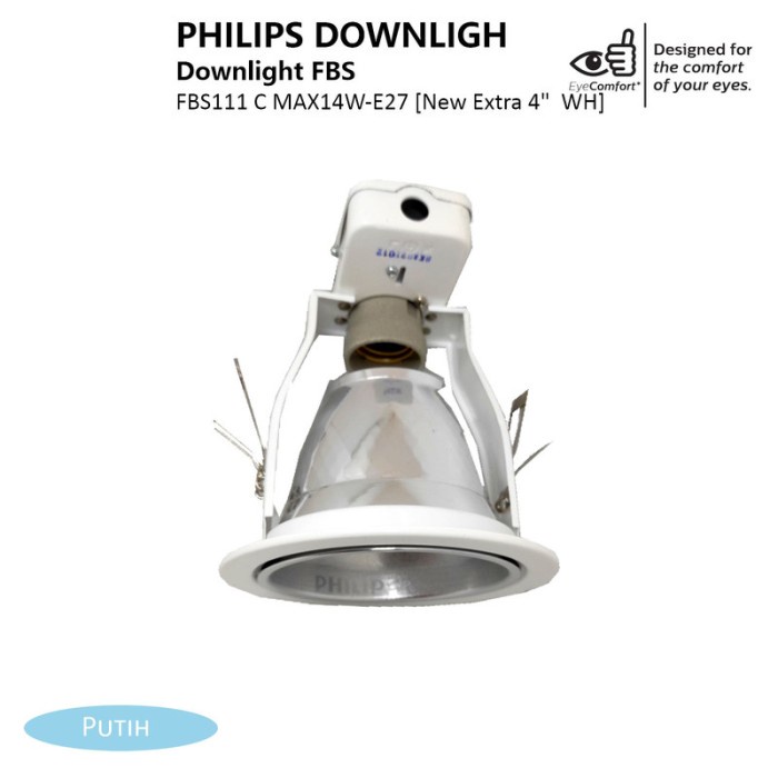 Serasiinspace Philips Kap Lampu Fbs111 C Max14W E27 Extra 4" White