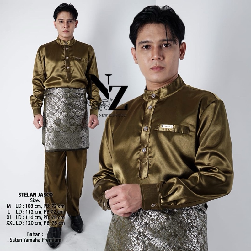 SETELAN BAJU MELAYU DEWASA PRIA TANPA SONGKET BAJU KURUNG MELAYU TANPA SONGKET