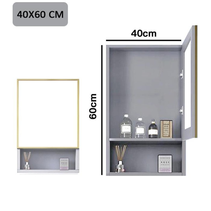 Cermin Kabinet cermin Loker kamar mandi Kabinet Makeup Cermin Wastafel Cermin Dinding Rak Ambalan