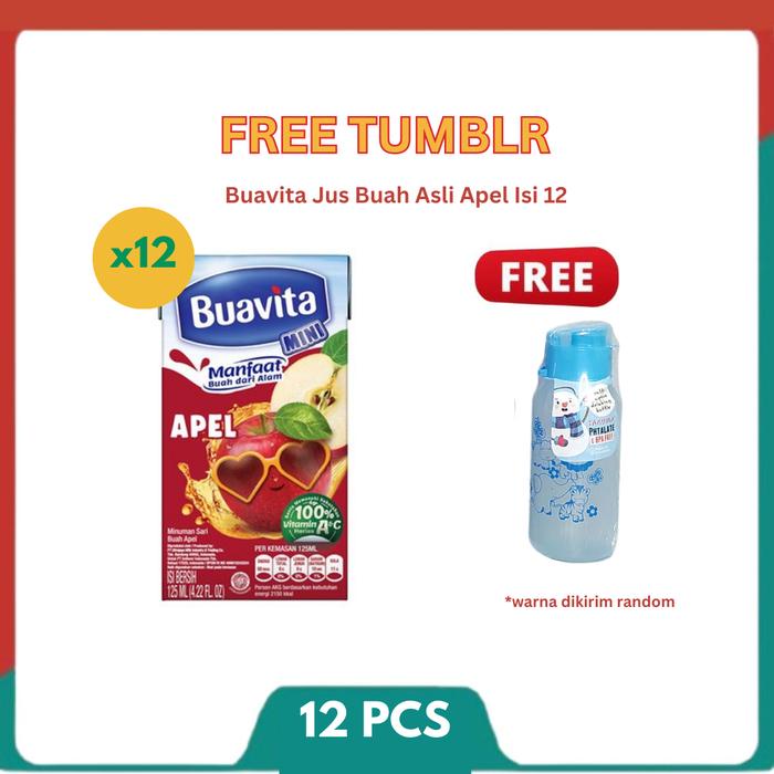

[FREE TUMBLR] Buavita Mini Jus Buah Asli Apel 125ml Isi 12