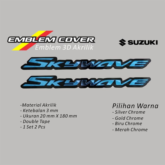 

SPECIAL emblem 3d suzuki skywave sepasang stiker timbul akrilik skywave emblem body motor skywave