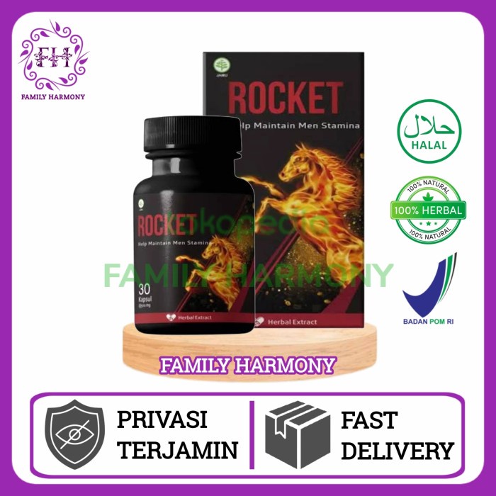 Obat Kuat Rocket Original Suplemen Herbal Peningkat Vitalitas Pria