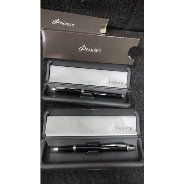 

><><><] ballpoint / roller ball parker new IM resmi original black clip silver satuan BOX limited