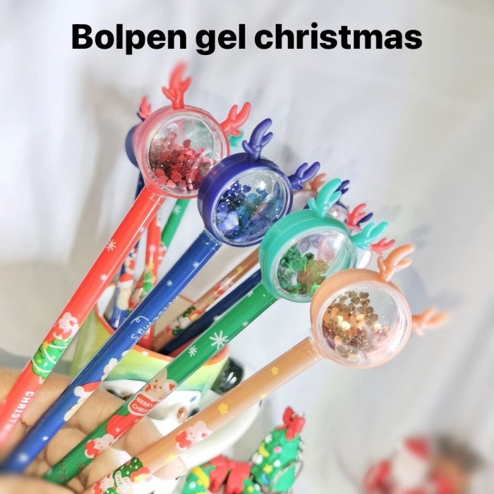 

Buruan serbu] pen natal lucu unik pena imut satuan trifello payet christmas