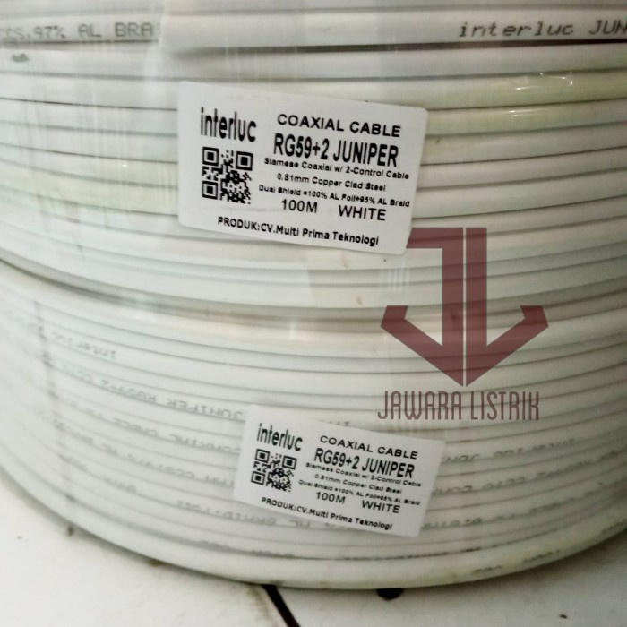 Terbagus Interluc Kabel Cctv Edge Rg 59 Rg59 + 2 Juniper Power 100 Meter Murah