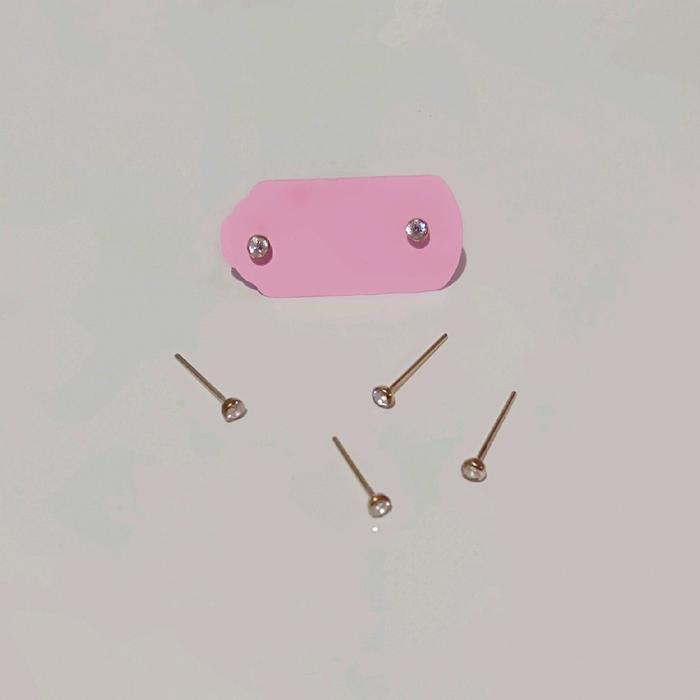 Cap- Anting Tindik Hidung Mata & Polos (Emas Muda 6K)