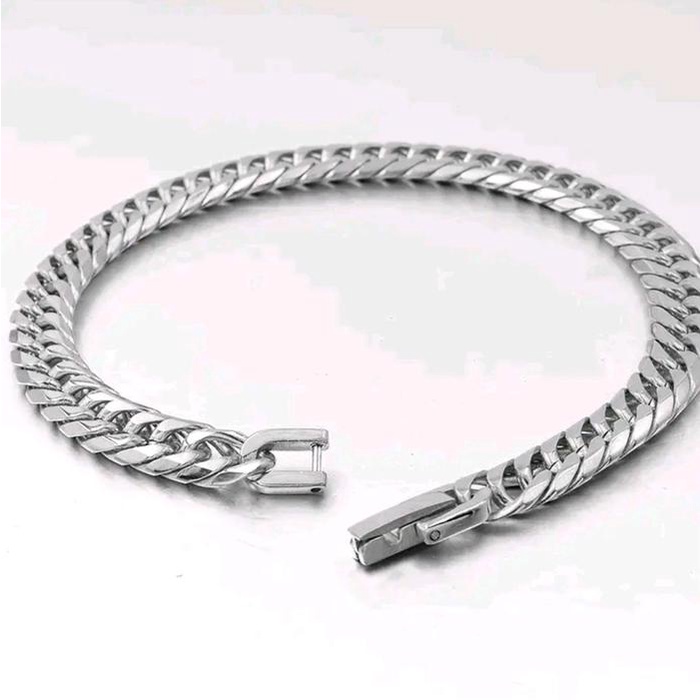 WTS- Gelang Rantai Pria Wanita Pengait Jam/Gelang Rantai Titanium Rantai Kotak