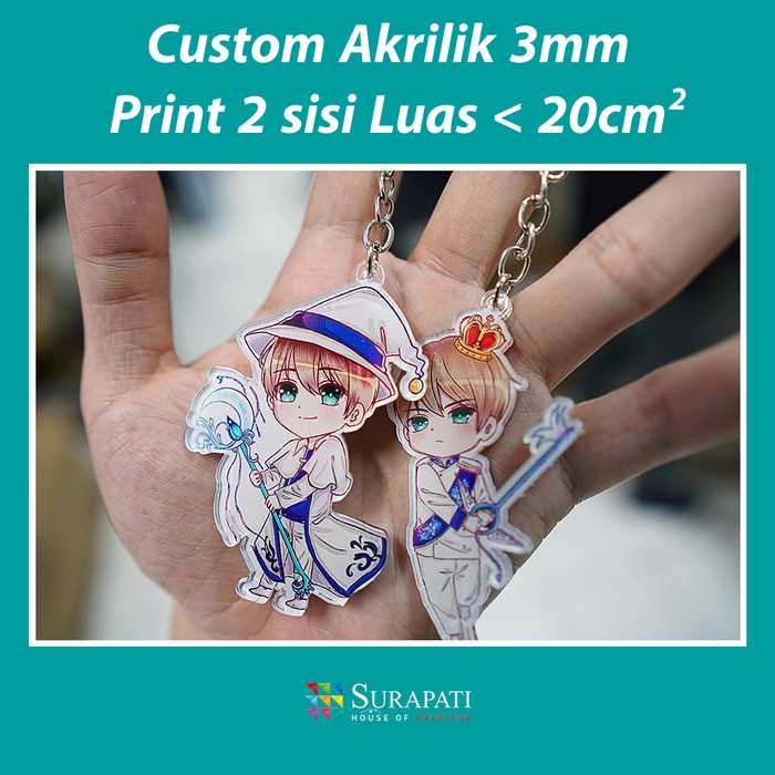 

SALE Custom Akrilik / Keychain 2 sisi Luas dibawah 20cm2 tebal akrilik 3mm