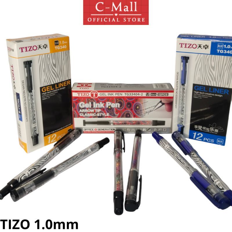 

C-Mall pen Gel Pen Tizo TG 340 1.0mm Pulpen Tizo TG 33404-2 pen Gell Tizzo untuk tanda tangan 1