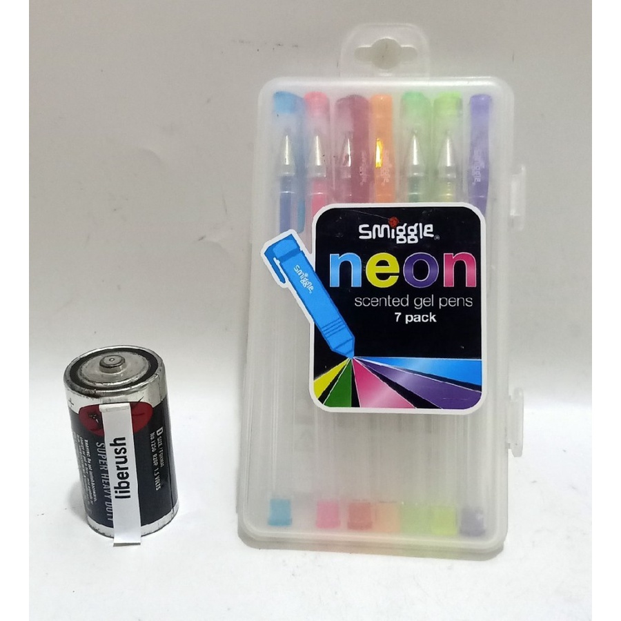 

smiggle neon scented gel pens ballpoint alat tulis bolpen atk