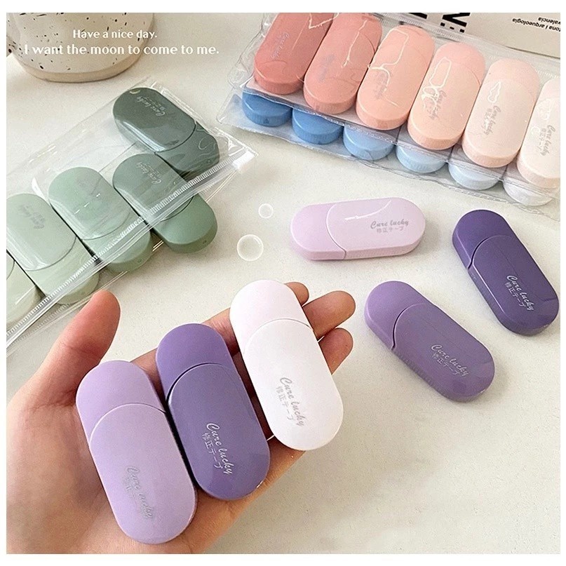 

COD 6PCS Correction Tape /Tip Ex Kertas / Pita Koreksi Warna Pastel Tidak Mudah Terputus /Mini Pita