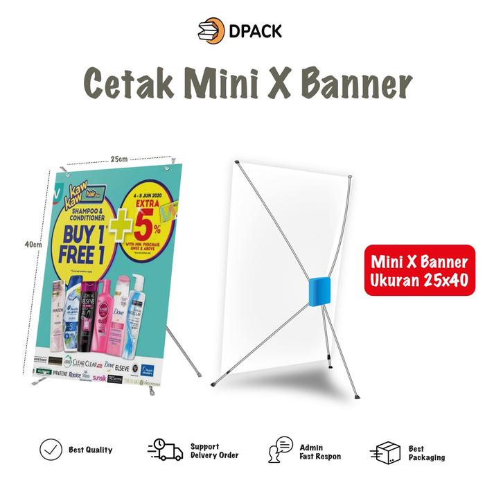 Mntb" Cetak Mini X Banner Cetak Banner Meja / Standing Tabble, Stand Promosi