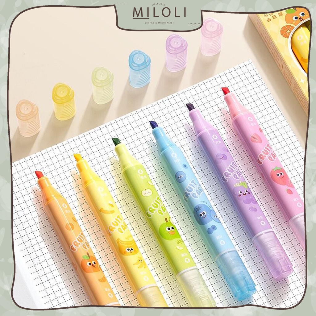 

[MILOLI] 6Pcs MULTI-PURPOSE ERASABLE HIGHLIGHTER Macaron Colour Pen Pensil Warna Series - D0077 Dw05