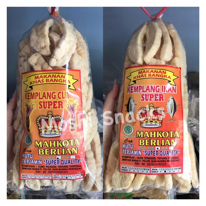

Kuliner.Kita Kerupuk / Kemplang Stick Ikan Cumi Cap Mahkota Berlian Asli Bangka