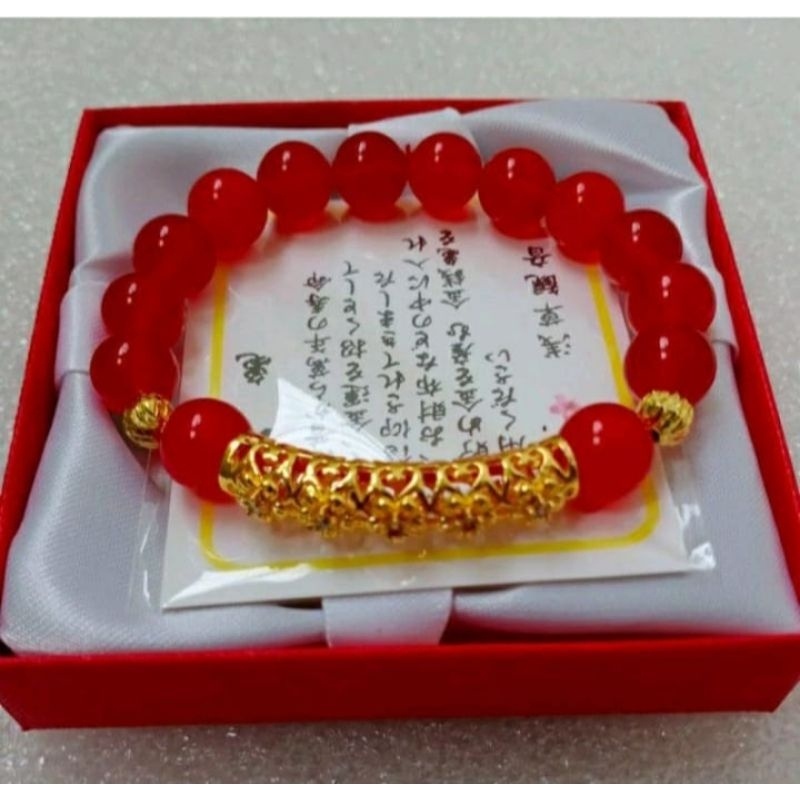 Gelang Batu Giok Kombinasi Pipa