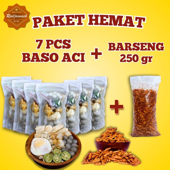

Kuliner.Kita Paket Hemat 7 Pcs Baso Aci & Basreng Pedas Daun Jeruk 250Gr