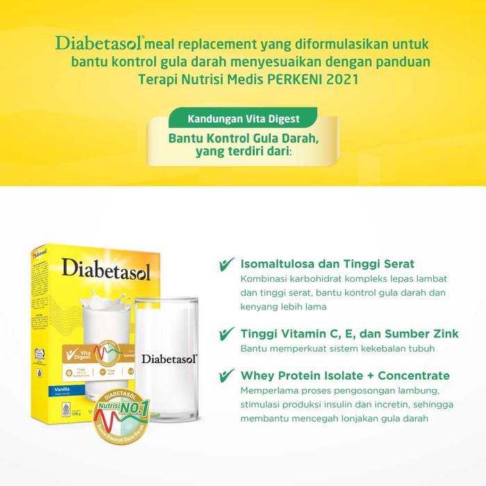 

Terlaris- Buy 1 Diabetasol Vanilla 170G Free Diabetasol Wafer 18G