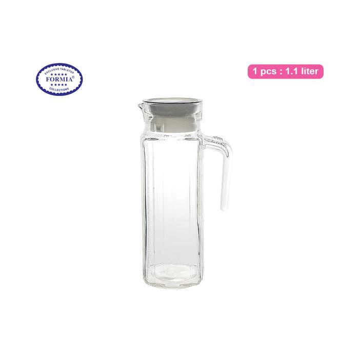 FORMIA Pitcher Water Jug Kan Air Teko Kaca 1.1 L MIRIP Luminarc Quadro