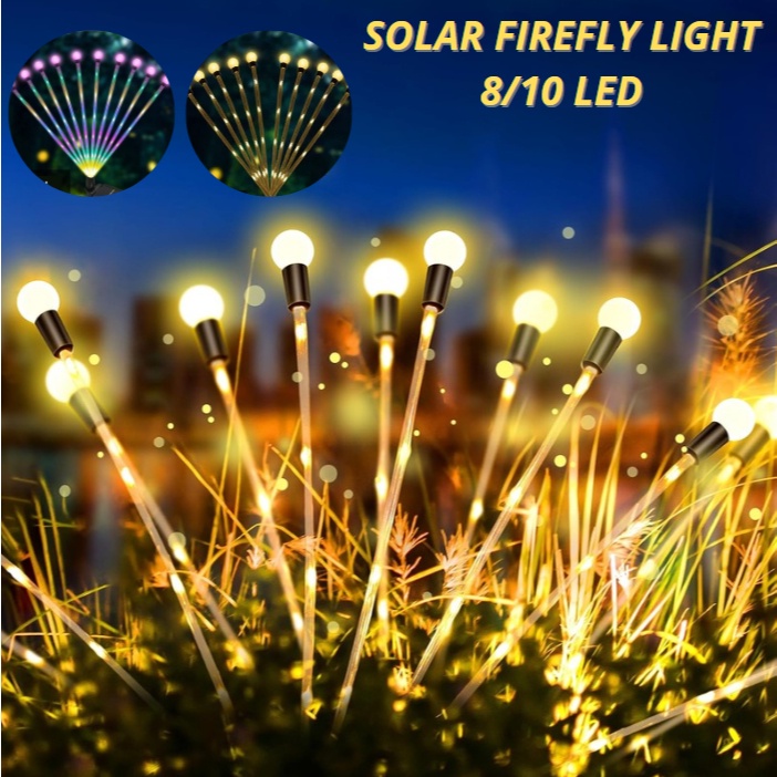 Lampu Hias Taman Outdoor 8/10 LED Lampu Dekorasi Lanskap Kembang Api Firefly / Lampu Hias Taman