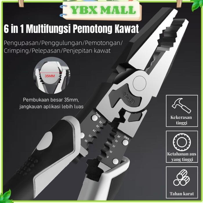 CODPemotong kawat multifungsi Tang pengupas kawat penarik Tang potong baja kabel listrik Tang