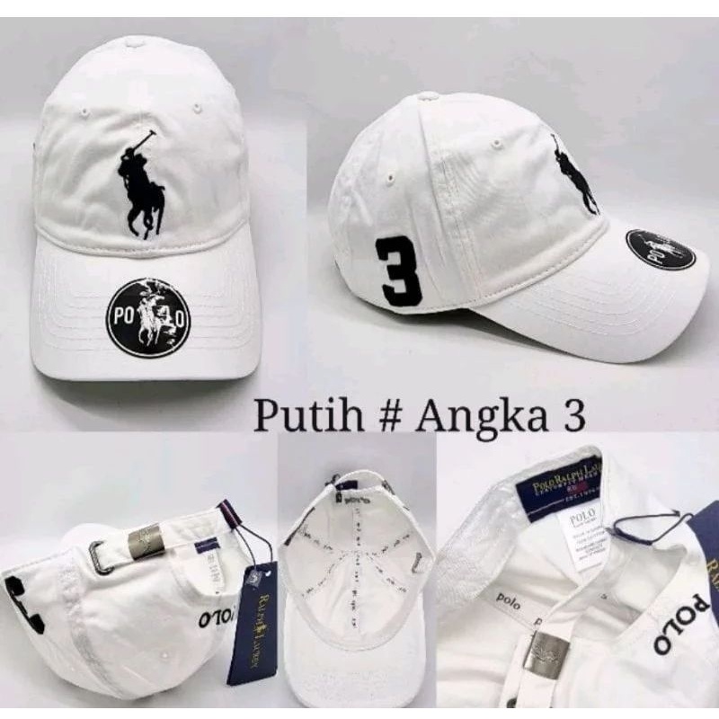 Topi baseball angka 3 logo bordir katun pria wanita