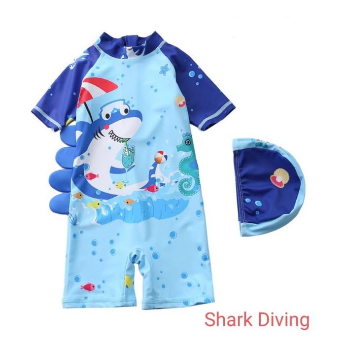 Ready baju renang anak laki-laki baby shark/baju renang anak baby shark/baju