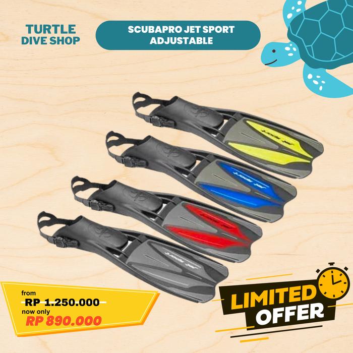 Ready Scubapro Jet Sport Adjustable Fins Scuba Diving - Kaki Katak Selam