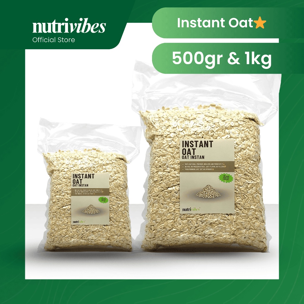 

Instant Oat Gandum (Family Pack 500gr & 1kg) - Nutrivibes