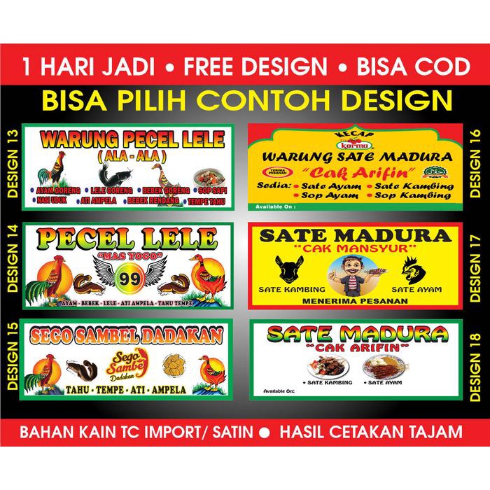 BERGARANSI SPANDUK KAIN PECEL LELE / SPANDUK KAIN NASI BEBEK MADURA / SPANDUK KAIN NASI GORENG bahan