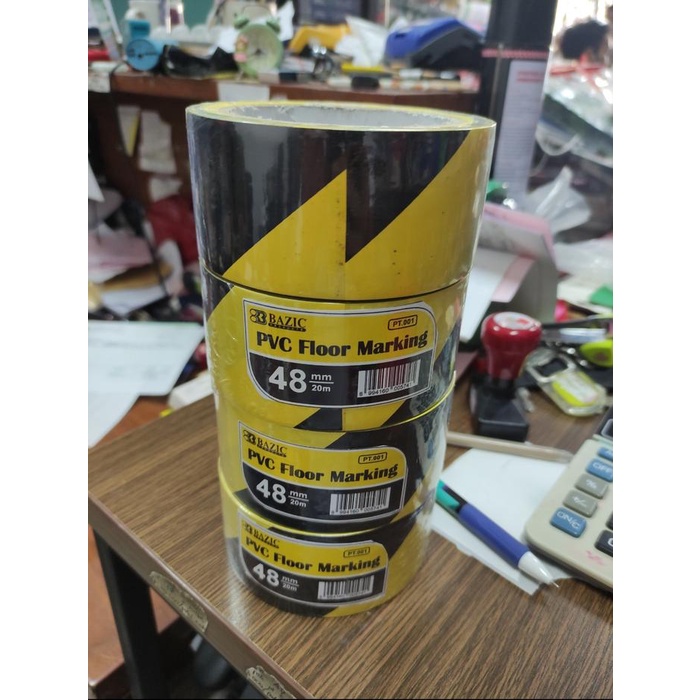 

paling diminati] floor marking tape 48 mm x 20 meter bazic penanda lantai