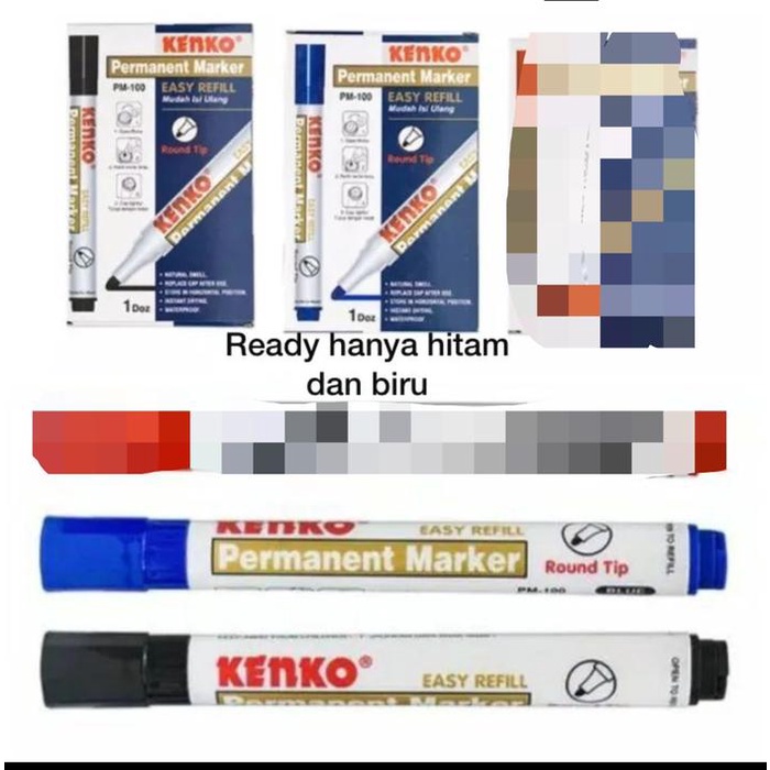 

Open DS] spidol permanen kenko pm 100 satuan hitam atau biru