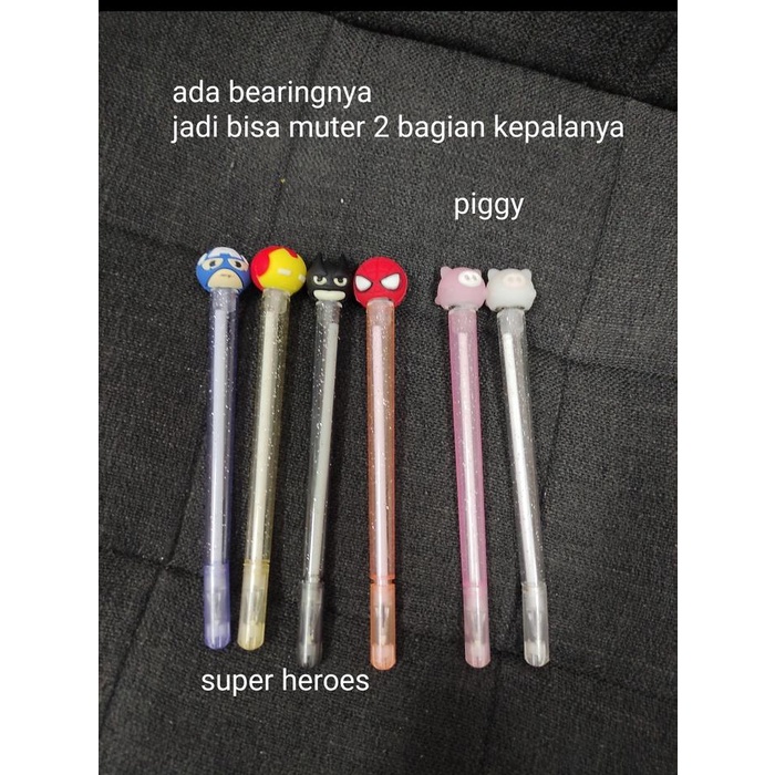 

>>>>>] ballpoint gell kepala super heroes / piggy spinner bearing satuan