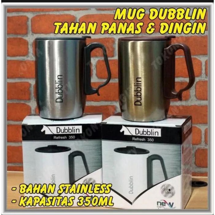 #####] gelas termos dubblin isi 1 buah sus 304 silver atau hitam