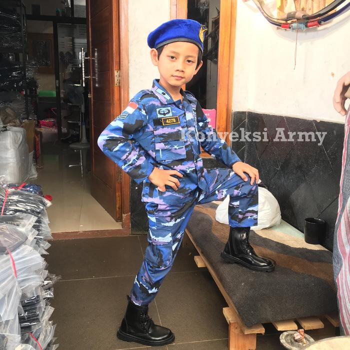 Promo Baju Anak Loreng TNI AU setelan lengkap