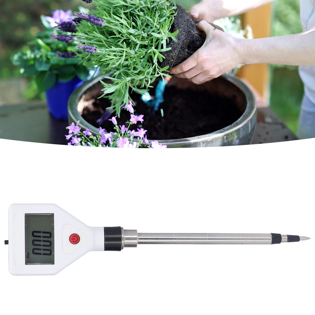 Soil Detector Soil EC Meter Portable Potted Plant Tester Digital Flower Detector EC Tester for Garde