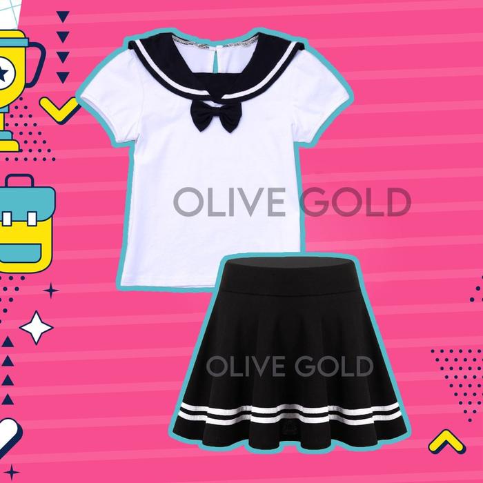 Gemiloo- Oliv77 Setelan Seragam Sekolah Anak Jepang Setelan Bluose Jepang Anak Usia 1 - 10 Thn Baju