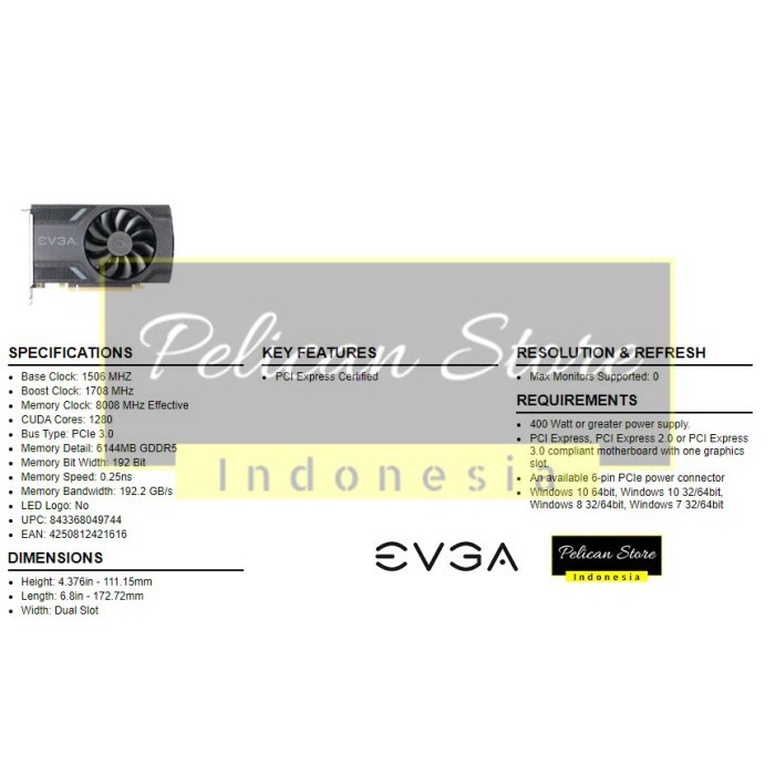 [Expert] EVGA P106 VGA BEKAS MINING SETARA GTX 1060 GRAPHICS CARD