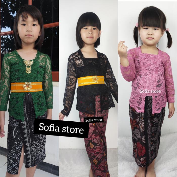 Atasan Kebaya Bali Anak-anak Lengan Panjang Kostum Karnaval Anak