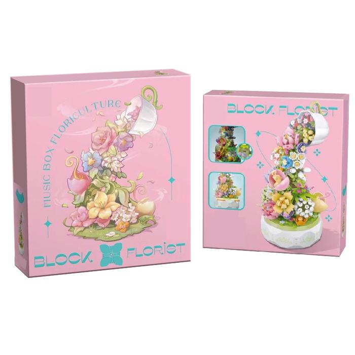 terbaru  block city-sembo flower cup puzzle block bricks kotak plastik ready