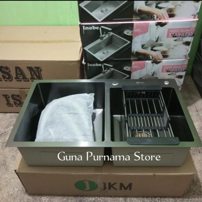 Limited Bak Cuci Piring Dua Lubang Hitam 8245/Tempat Cuci Piring Kumplit