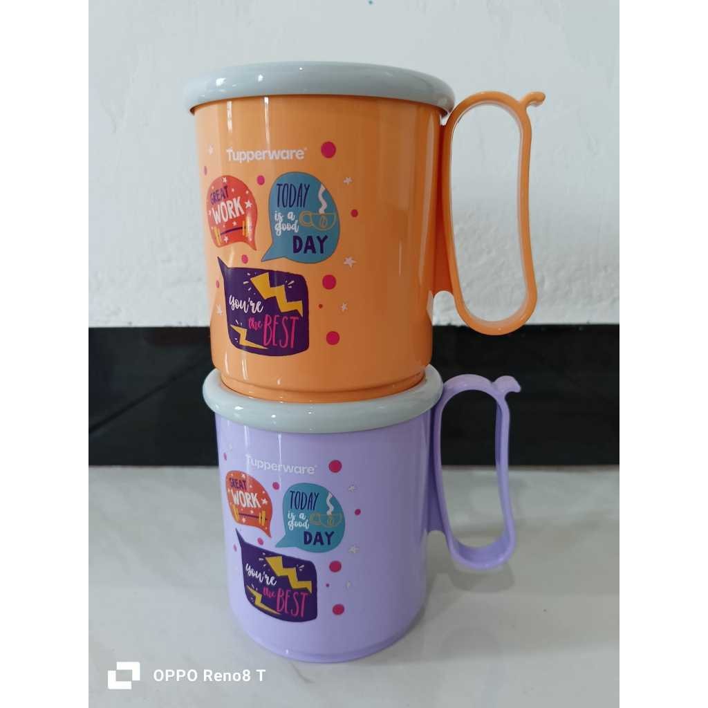 Terlaris Tupperware jumbo mug 600 ml cangkir air panas Terbaru