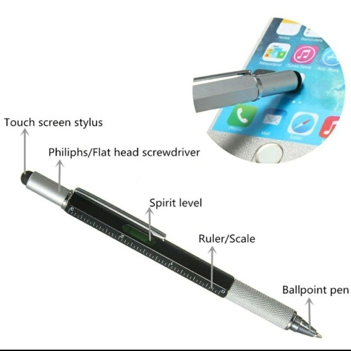 

[Expert] pulpen pen Pena Multifungsi Plastik Stylus + Penggaris +Level + Obeng