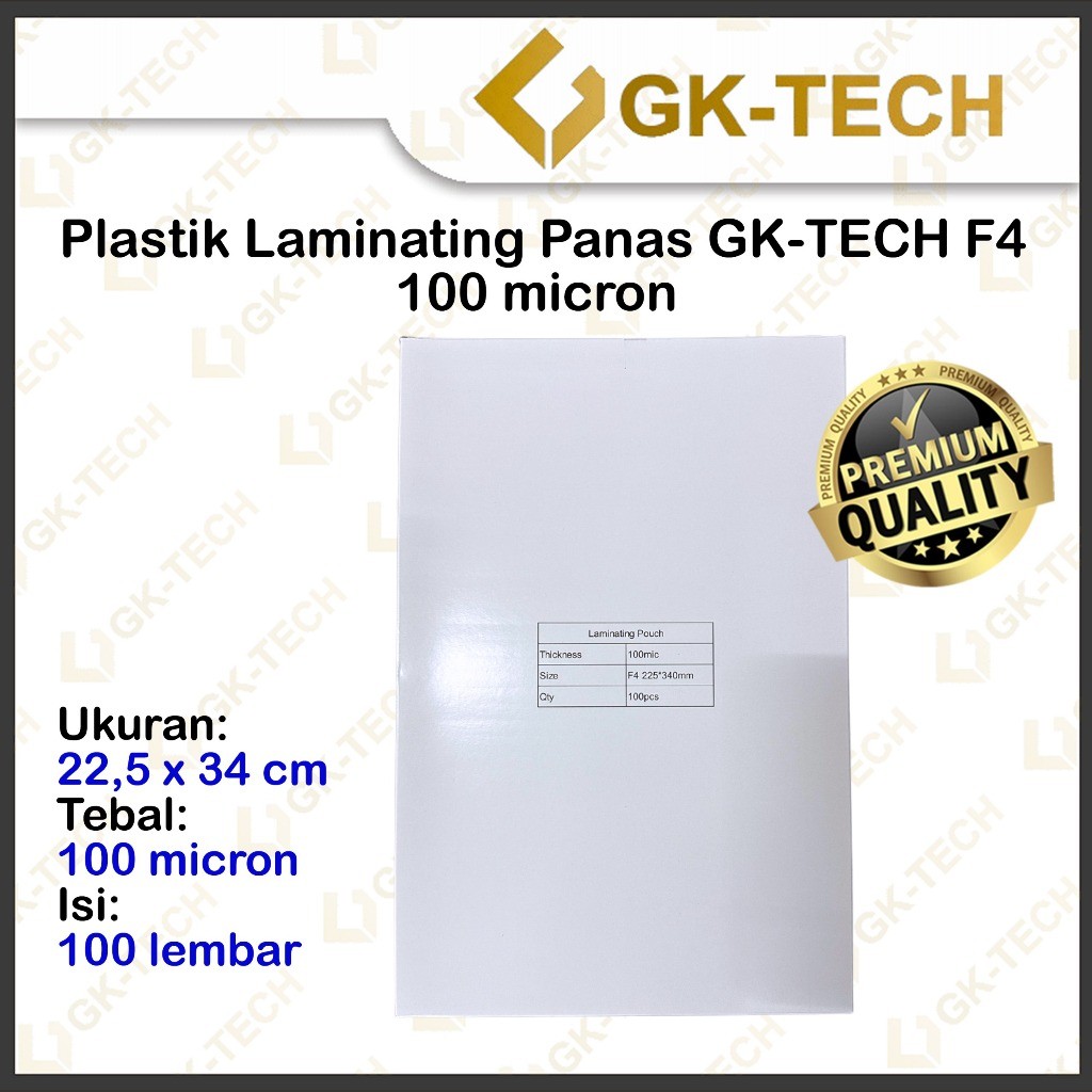 

Plastik Laminating GKTech F4/A4 Laminasi Panas Hot Laminating 100 mikron