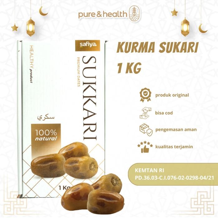 

BisaInstan- Kurma Sukari Safiya 1 Kg Pure Sukkari Dates Natural Super Food