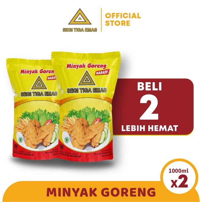 

BisaInstan- Minyak Goreng Refill Segi Tiga Emas 1L - Twinpack
