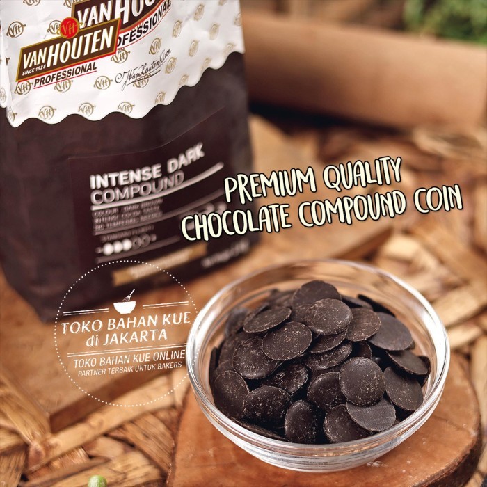 

BisaInstan- Van Houten Intense Dark COIN 250gr Chocolate Compound Cokelat Button
