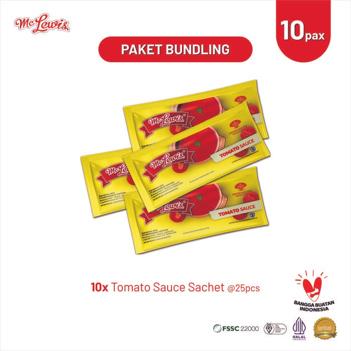 

BisaInstan- [Paket Bundle] Mc Lewis Tomato Sauce Sachet 8gr x 10 pack